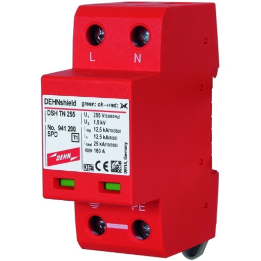 1St. Dehn 941200 Anwendungsopt. Kombi-Ableiter Dehnshield Typ 1+2 für einphasige TN-Systeme DSH TN 255
