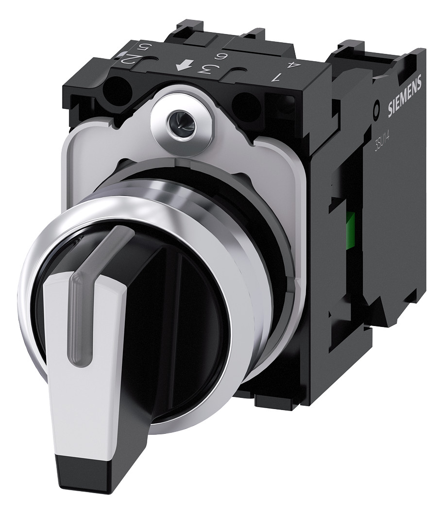 1St. Siemens 3SU1150-2BL60-1NA0 Knebelschalter, beleuchtbar, 22mm, rund,