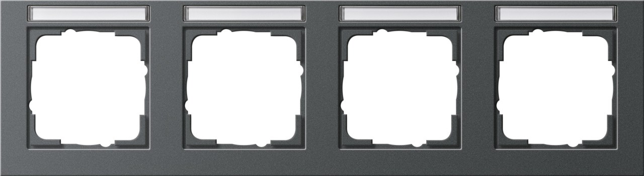 1St. Gira 109423 Rahmen 4fach waager. mit Beschriftungsfeld E2 Anthrazit