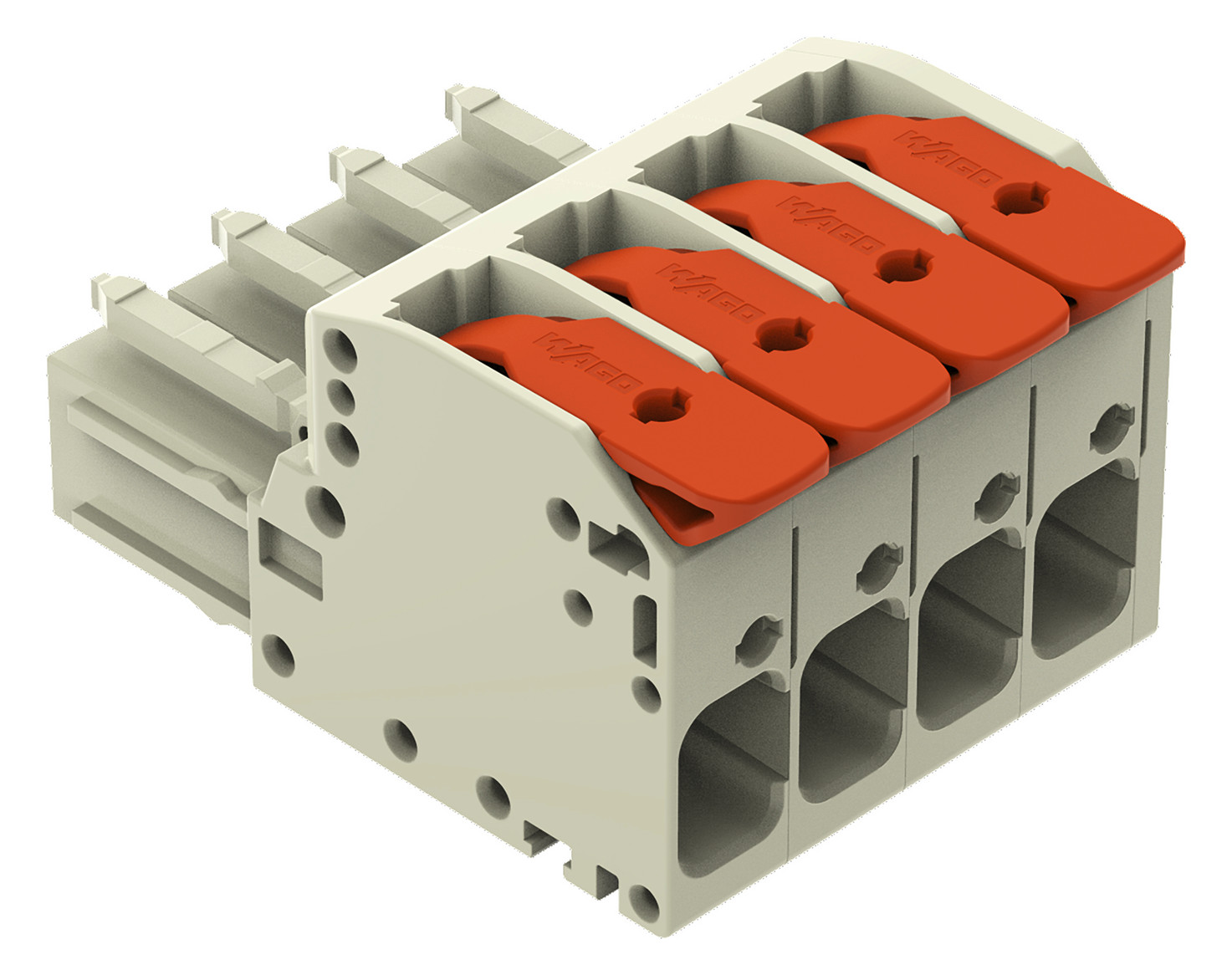 100St. WAGO 831-1104/322-000 1-Leiter-Federleiste, Hebel, Push-in CAG