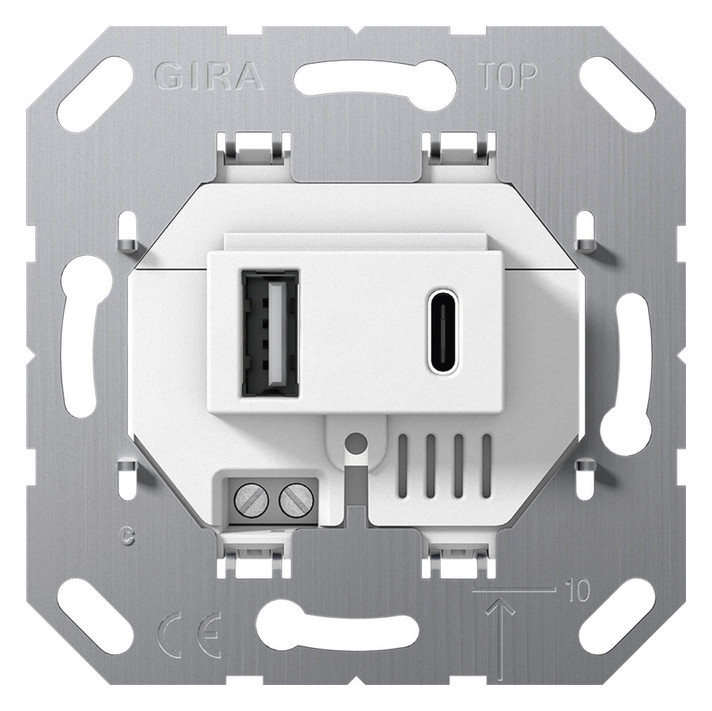 1St. Gira 234900 USB-Spannungsvers. 2f Typ A/C Einsatz Weiß