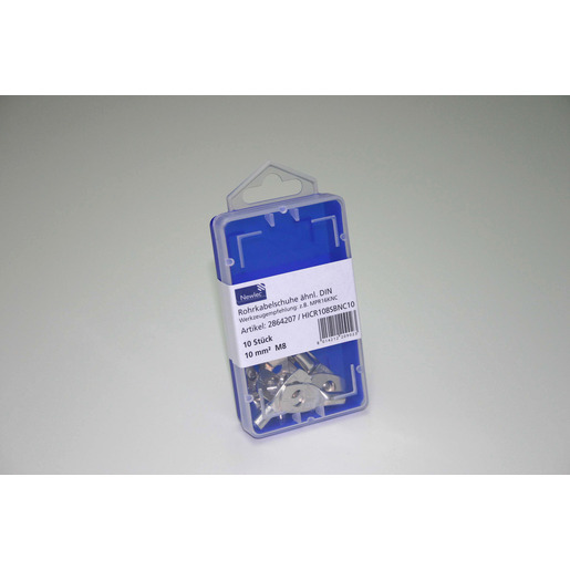 1Pk = 10 Stück Rohrkabelschuh 10 mm² M8 verzinnt