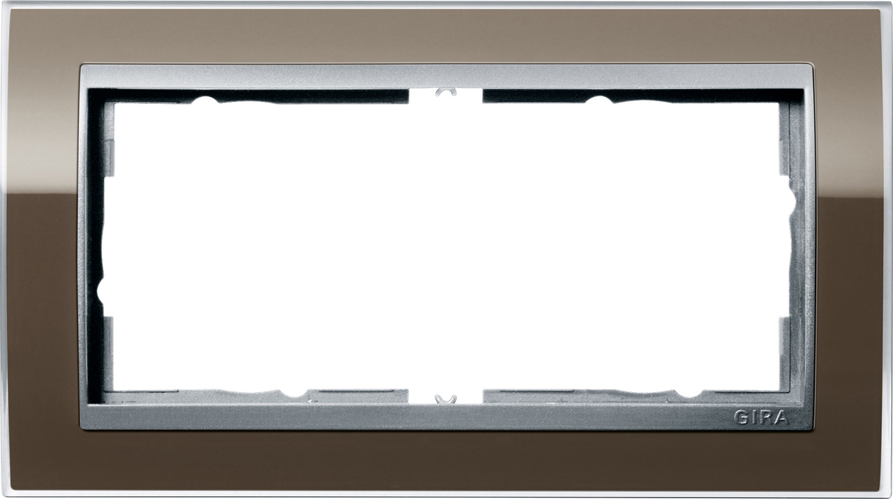 1St. Gira 1002766 Rahmen 2fach o.M. Zwischenr. Farbe Alu Event Klar Braun