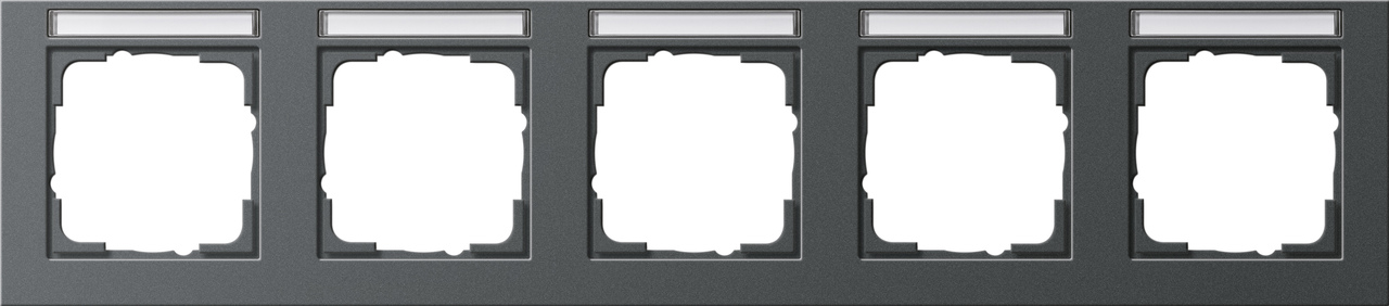 1St. Gira 109523 Rahmen 5fach waager. mit Beschriftungsfeld E2 Anthrazit