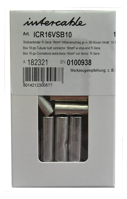 1Pk Intercable Stoßverbinder ICR35VSB10 35qmm m.Mittenanschlag SB-Boxen In.:10St