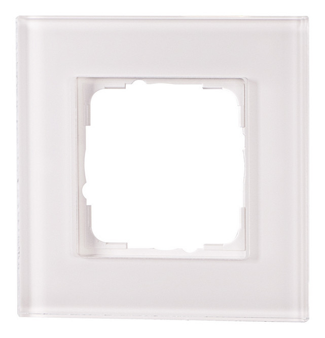 1St. Halmburger 3530 GB-551 (ws) Design Glasrahmen 1-fach Weiss Einsätze 55x55 mm Echtglas