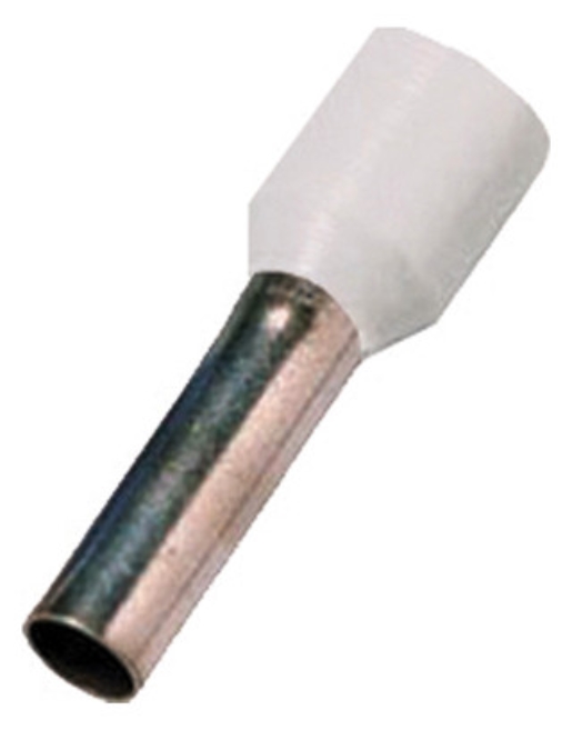 100St. Intercable 181522 Isolierte Aderendhülsen nach DIN 46228 Teil 4,  0, 75qmm 10 mm Länge verzinnt Weiss ICIAE07510WE