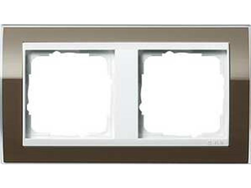 1St. Gira 0212763 Rahmen 2fach für Reinweiß Gira Event Klar Braun