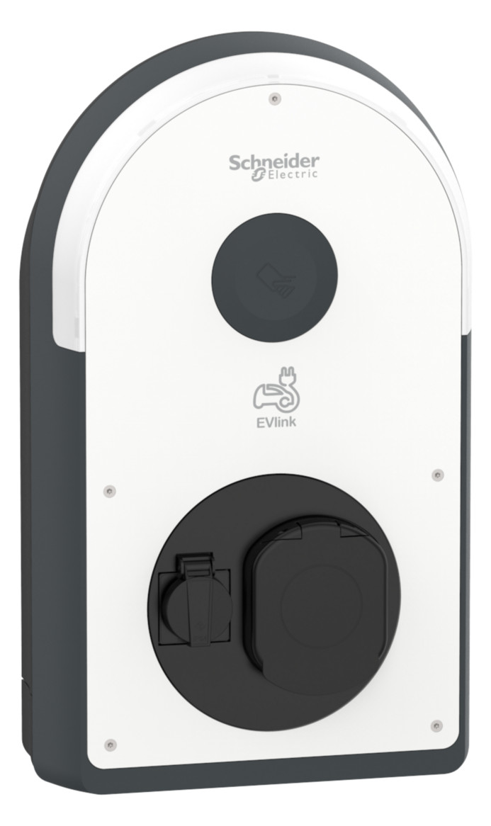 1St. Schneider Electric EVB3S22N4FB Pro AC Wallbox, 22kW, T2S & TF, FI Typ B-EV, IP54, IK10, NFC/RFID Reader