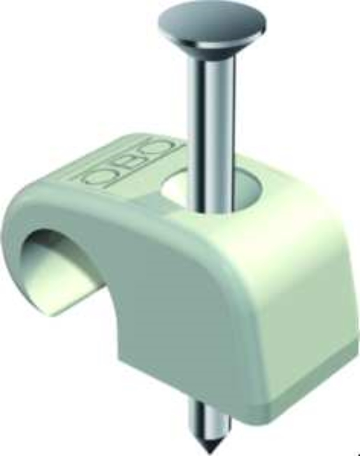 100St. OBO Bettermann 2025/18GR 2228610 Haft-Clip grau für Kabel 4-7mm Nagel 18mm 202518LGR