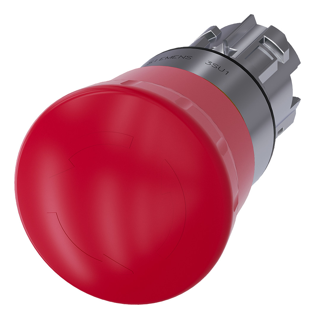 1St. Siemens 3SU1050-1HB20-0AA0 Not-Halt-Pilzdrucktaster, 22mm, rund, Me 1St. Siemens 3SU1050-1HB20-0AA0 Not-Halt-Pilzdrucktaster, 22mm, rund, Me