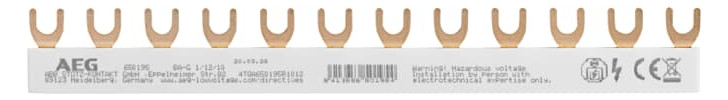 1St. AEG BAE-G 1/12/10 Sammelschiene 1-phasig, 10mm², 12 Pins 4TQA750195R1012