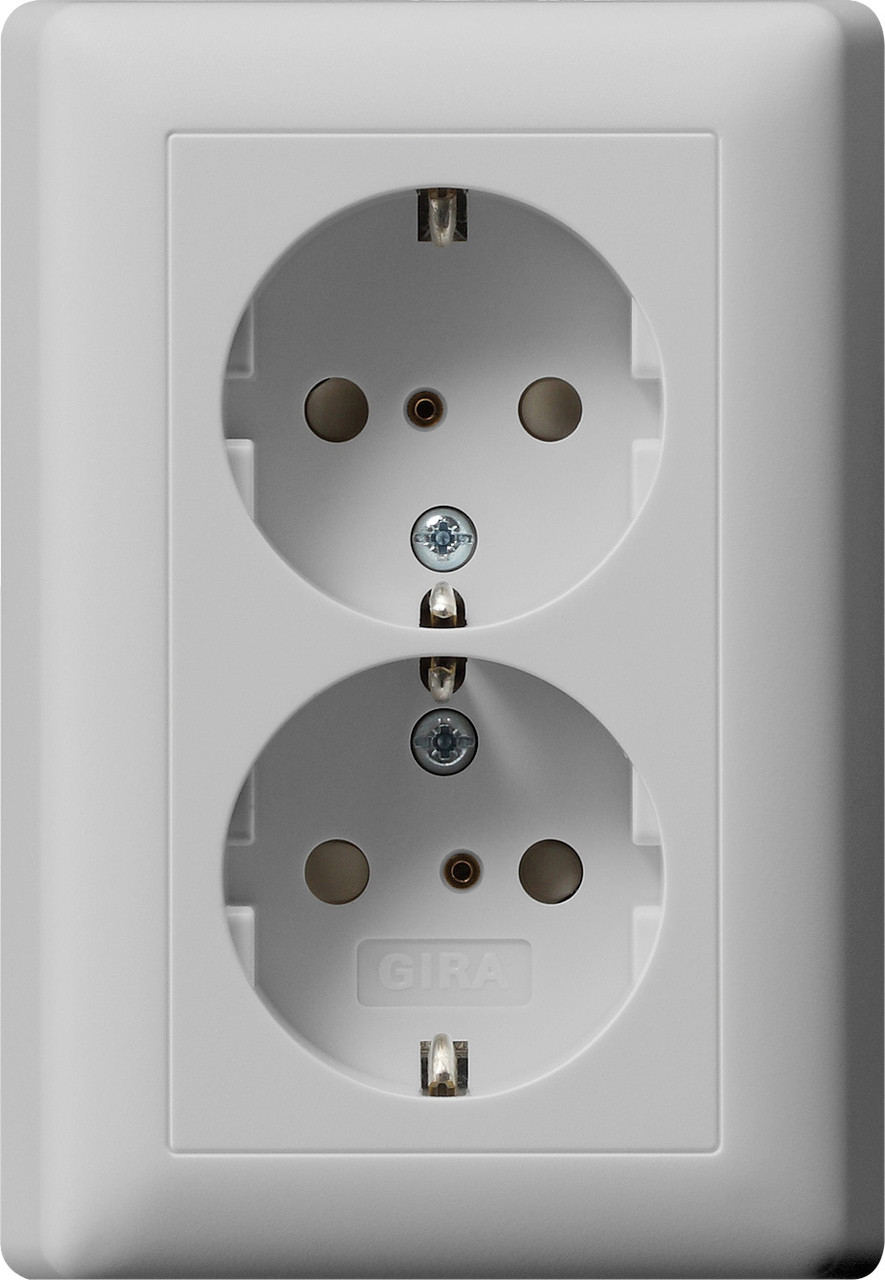 1St. Gira 0783015 SCHUKO 2f SH + Vollpl. System 55 Grau m