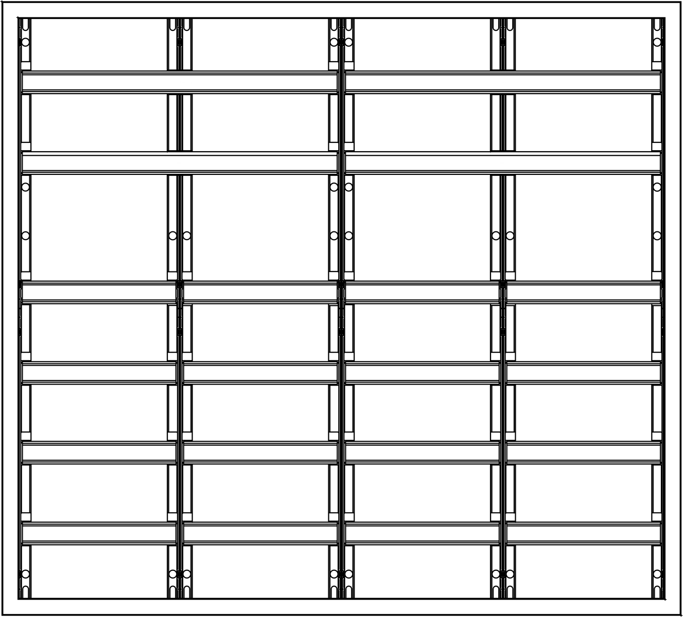 1St. F-Tronic VS4-6-RK Verteilerschrank VS4-6-RK, 4-feldrig, 6r, Reihenklemmen, 950x1050x210mm 7110716