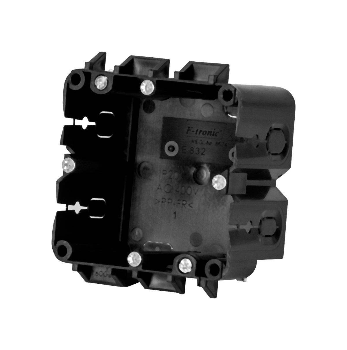 20St. F-Tronic E832 Kabelkanaldose E832, 1-fach, f. klemmende Befest., 68x68x47mm 7370038