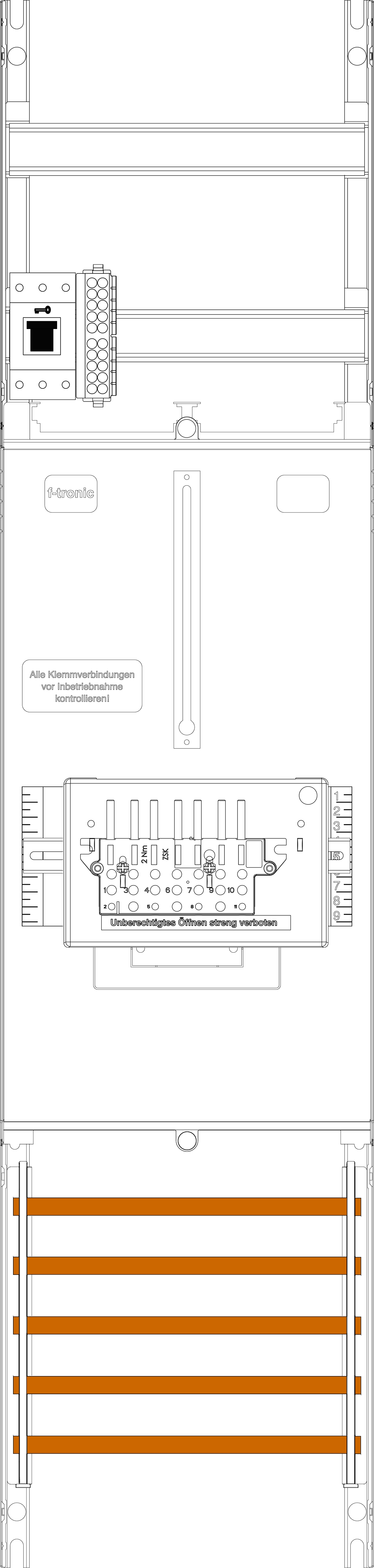 1St. F-Tronic Z1B-ZSK-HSS Zählerfeld Z1B-ZSK-HSS, 1-feldrig, H=1050mm, 1-3.HZ, 1 ZSK-Set, 1 HSS 7141550