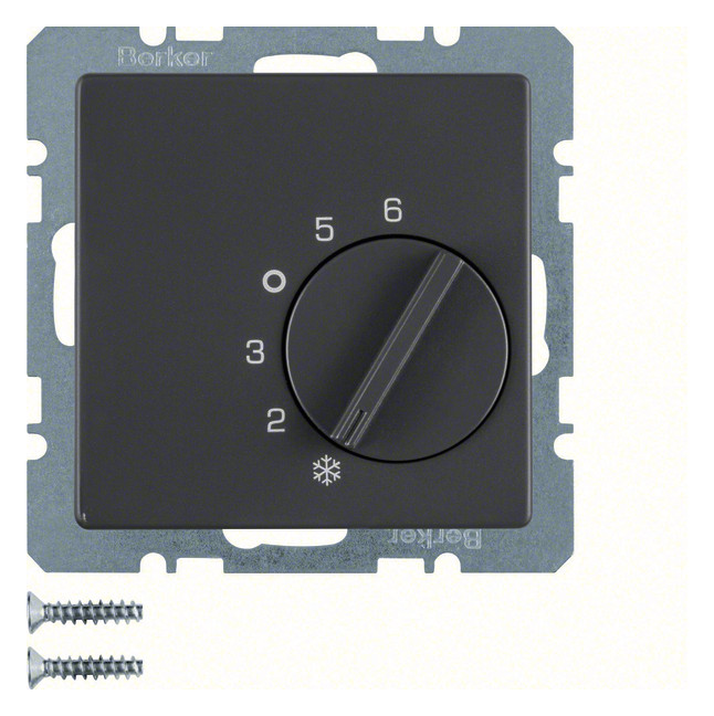1St. Berker 20266086 Temperaturregler mit Wechsler und Zentralstück Q.1/Q.3 anthrazit samt 1St. Berker 20266086 Temperaturregler mit Wechsler und Zentralstück Q.1/Q.3 anthrazit samt
