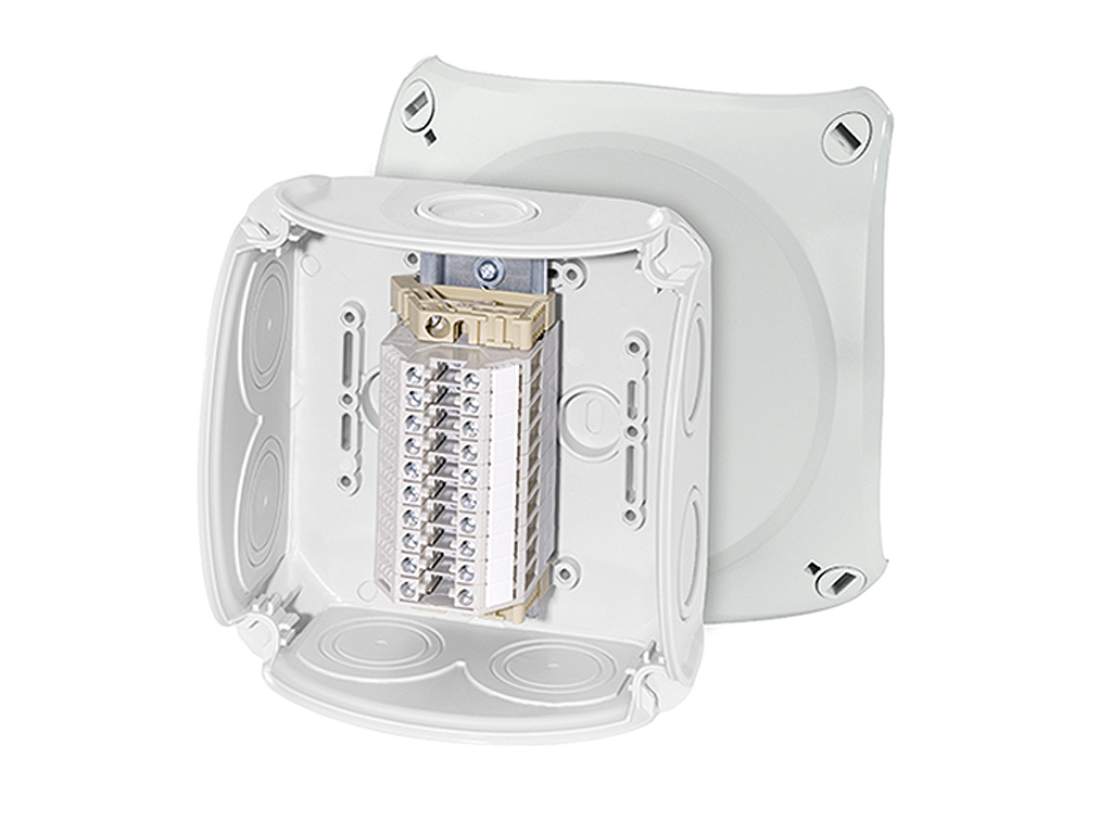 1St. Hensel RK 0610 T Reihenklemmenkasten 1,5-6 qmm, 10 Klemmen WT 4, mit Außenbefestigung 62000175 RK0610T