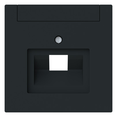 1St. Busch-Jaeger 1803-45M Zentralscheibe mit Beschriftungsfeld Kommunikations-Steckverbinder 1-fach schwarz matt - Busch-art linear® schwarz matt 2CKA001710A4222