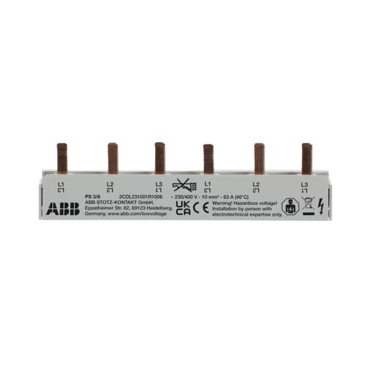 1St. ABB PS3/6 2CDL231001R1006 compact Sammelschiene 3 PH/6 module