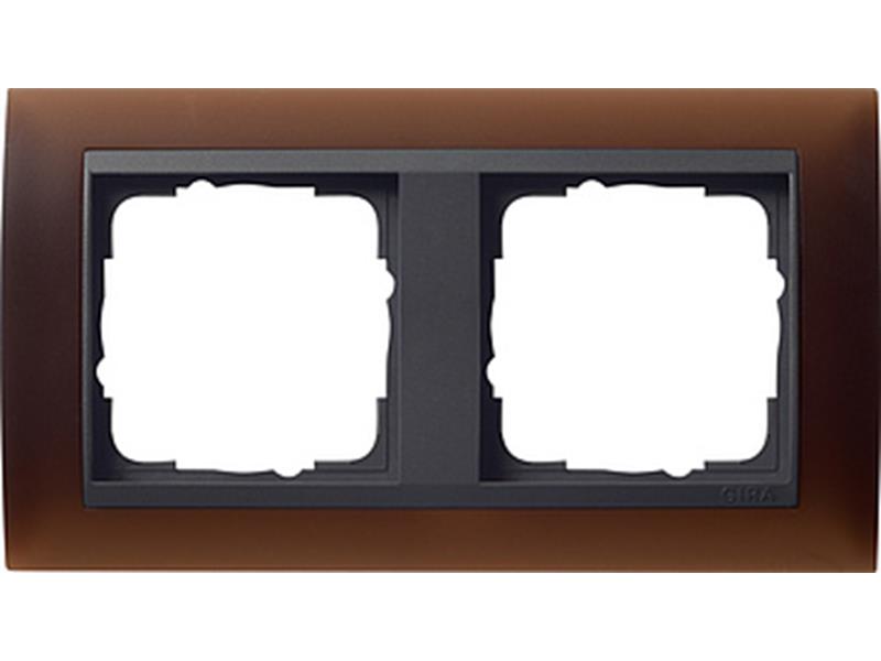 1St. Gira 021213 Rahmen 2fach für Anthrazit Gira Event Opak DunkelBraun