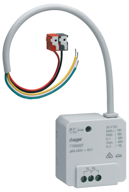 1St. Hager TYB692F Schalt/Jalousieausg KNX,2/1f,2Eing UP,6A