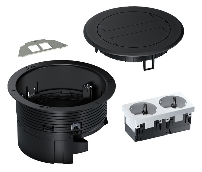 1St. Hager BSR02D03 Boden-STD Kunsts. Klappdeckel 9005 SET