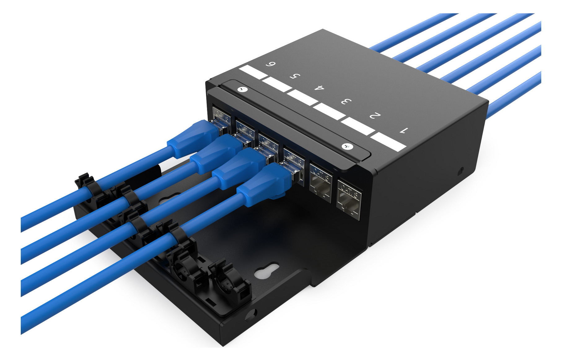 1St. NDATKSMVD6BL.01 Konsolidierungspunkt-Box, 6 Ports Keysto