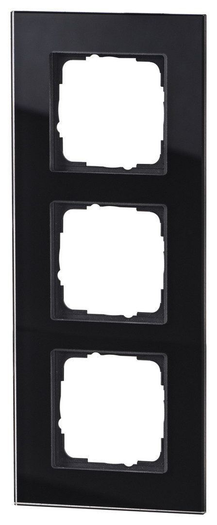 1St. Halmburger 3540 GB-553 (sw) Design Glasrahmen 3-fach schwarz Einsätze 55x55 mm Echtglas