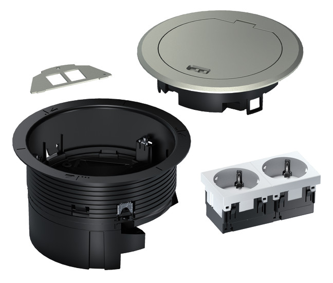 1St. Hager BSR02D01 Boden-STD Met. Klappdeckel silber SET 1St. Hager BSR02D01 Boden-STD Met. Klappdeckel silber SET