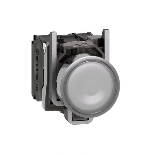 1St. Schneider Electric XB4BW31B5 Leuchtdrucktaster, weiß, flach, 1S+1Ö, tastend, +LED 24V AC/DC