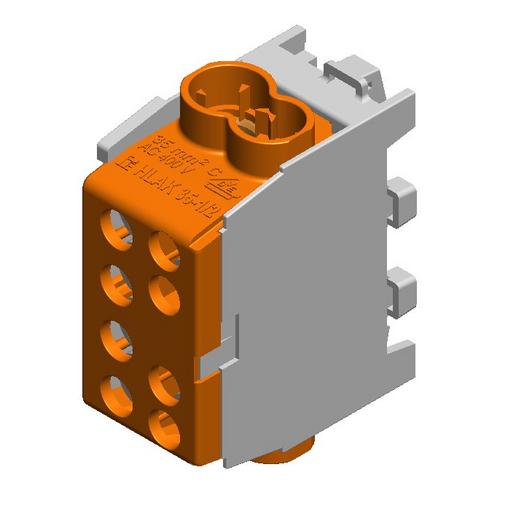 1St. HLAK 35-1/2 M2 Braun minimodulare Hauptleitungs-Abzweigklemme HLAK 35-1/2 M2 Braun