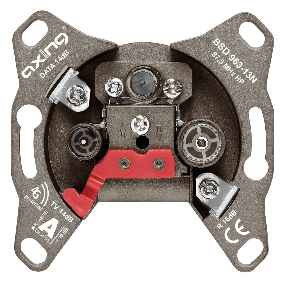 1St. AXING Durchgangsdose BSD 963-13N Multimedia 3Loch 5-1006MHz 14dB Kl.A+