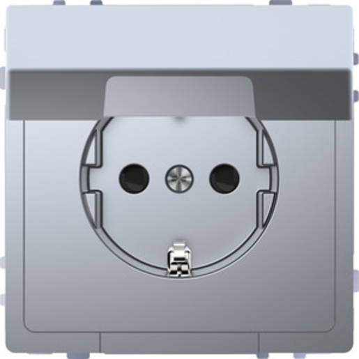 1St. Merten MEG2310-6036 Steckdose mit Klappdeckel, BRS, Steckklemmen, Edelstahl, System Design