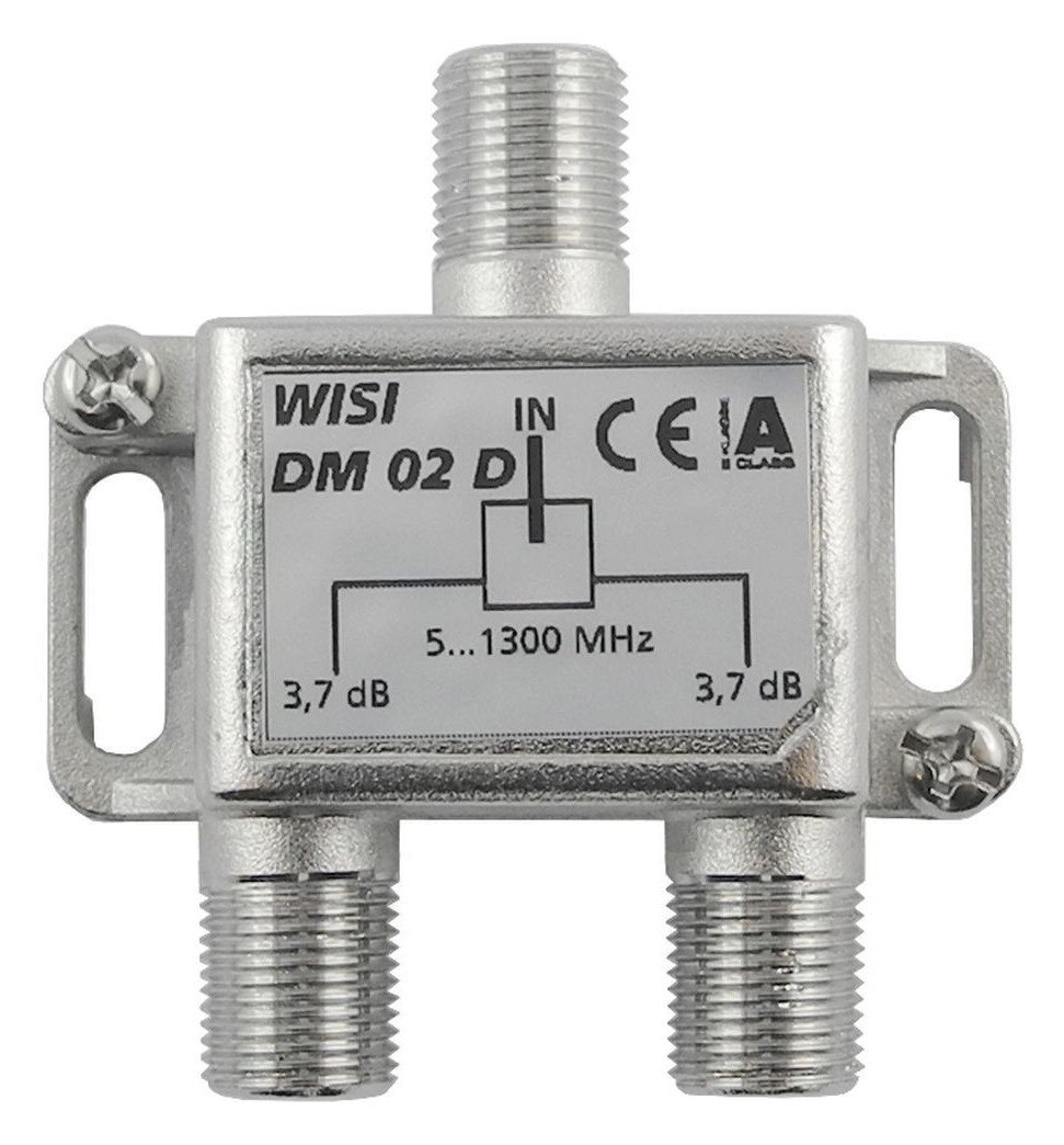 1St. Wisi Verteiler 2-fach DM02D 5-1300MHz 3,7dB Klasse A (+10dB)
