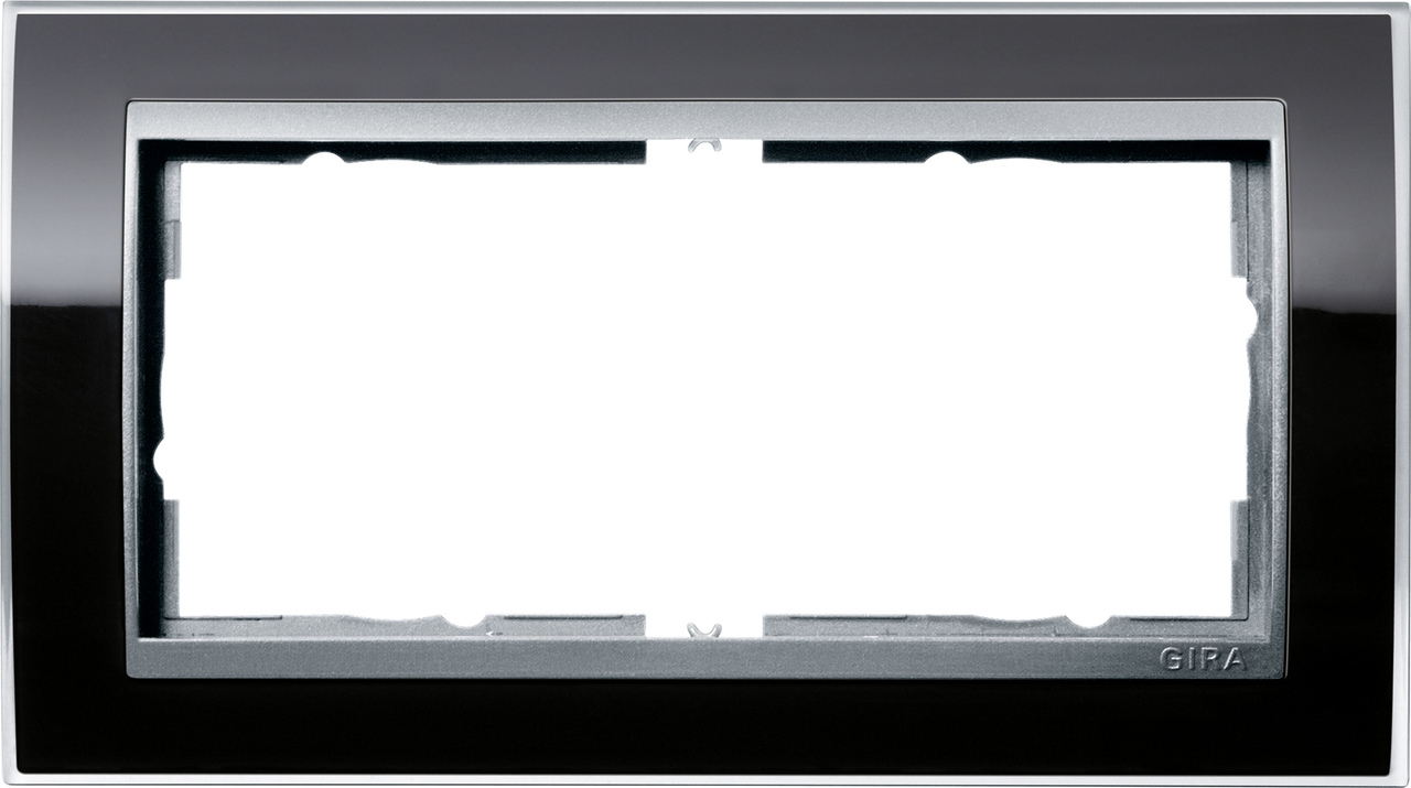 1St. Gira 1002736 Rahmen 2fach o.M. Zwischenr. Farbe Alu Event Klar Schwarz
