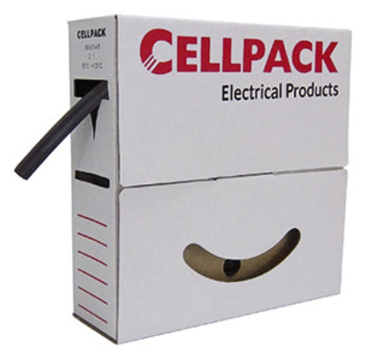 1St. CELLPACK Abrollbox SB 1,2-0,6-.1 Schrumpfschlauch schwarz 15m 127020