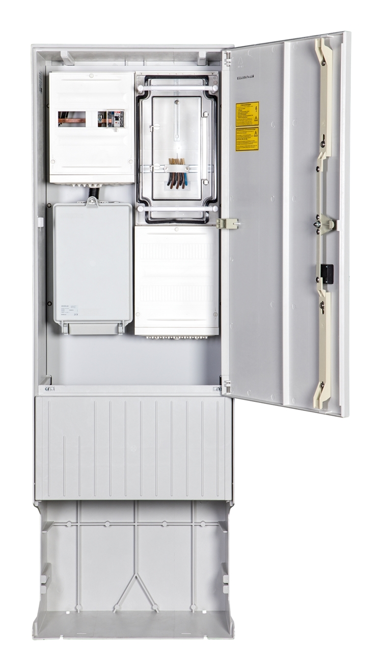 1St. F-Tronic ZSA172-2-ZK-HG Zähleranschlusssäule 2-feldrig, H=1710mm, 3.HZ, Haube geschl., ZSA172-2-ZK-HG 7160029
