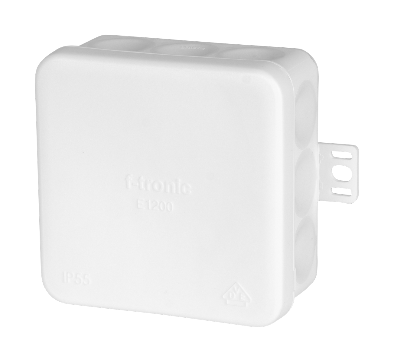 10St. F-Tronic E1200ws FR Abzweigkasten E1200ws, 80x80x37mm, IP55, ws/ws, mit Durchstoßmembran 7340158