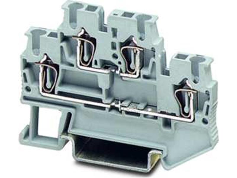 1St. Phoenix STTB 2,5 Doppelstock-Zugfederklemme Zugfederanschluss 0,08 mm² - 4 mm² AWG: 28 - 12 B=5,2 mm grau M