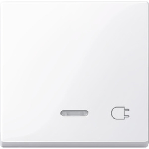 1St. Merten 435225 Wippe mit Kontrollfenster und Aufdruck Steckdose, aktivweiß glänzend, System M