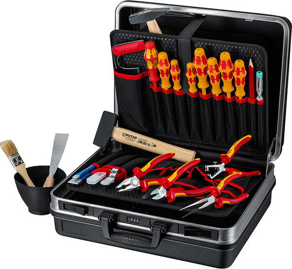 1St. Knipex 00 21 05 HL S VDE Werkzeugkoffer Elektro Standard ABS-Koffer 24-tlg., Farbe schwarz 440 x 350 x 180 mm (inne