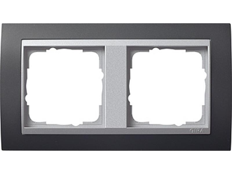 1St. Gira 021281 Rahmen 2fach für Farbe Alu Gira Event Anthrazit
