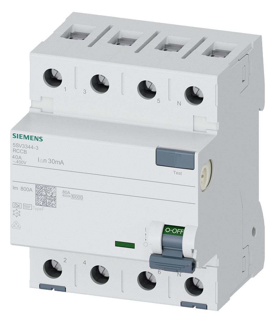 1St. Siemens 5SV3344-3 FI-Schutzschalter, 4-polig, Typ F, kurzz
