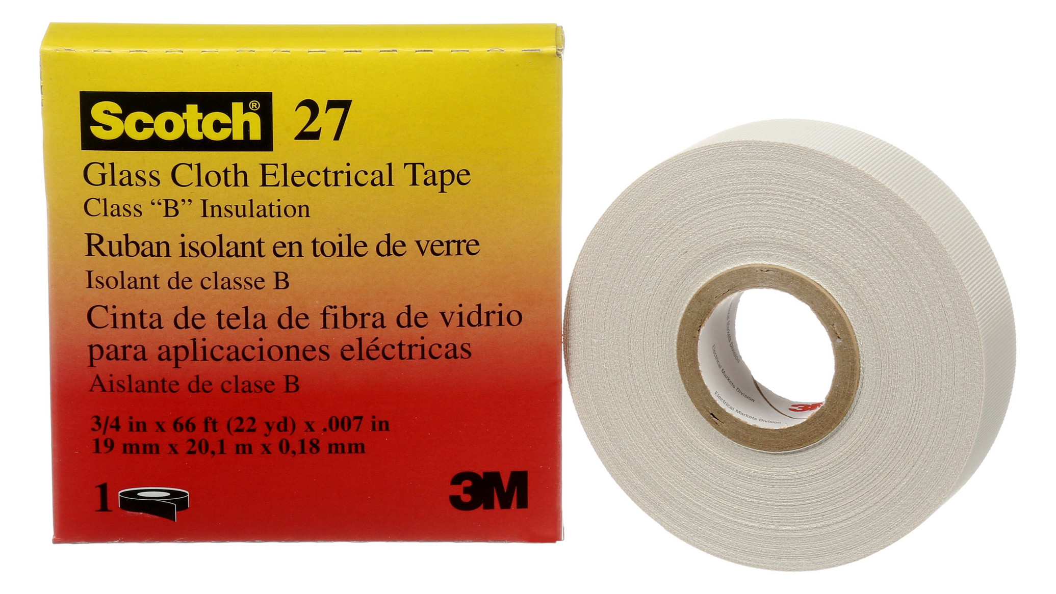 20m 3M Scotch 27 19x20 Glasfasergewebeband Scotch 27, 19mm x FE510085544 SCOTCH2719X20