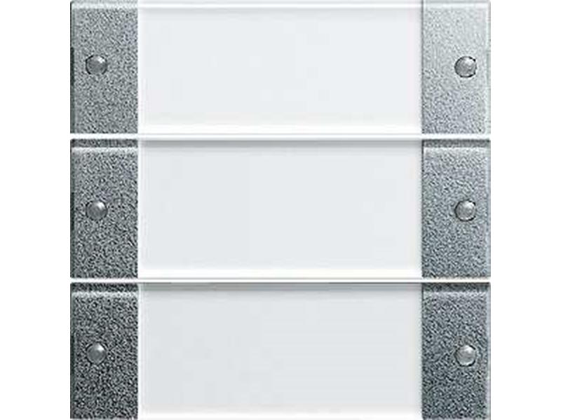 1St. Gira 213326 Wippenset 3fach mit Beschriftungsfeld System 55 Klar/Farbe Alu