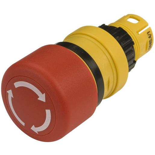 1St. EAO 61-3440.4/1 NOT-AUS Tasten-Vorsatz Drehentriegelung D27