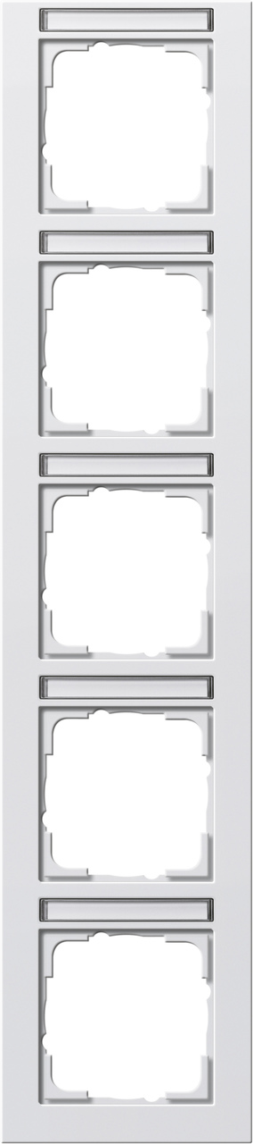 1St. Gira 111529 Rahmen 5fach senkr. mit Beschriftungsfeld E2 Reinweiß