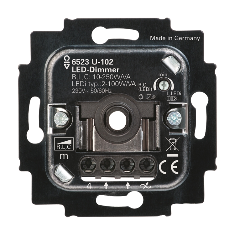 1St. Busch-Jaeger 6523 U-102 Busch-Drehdimmer, UP, LED, 2-100 W
