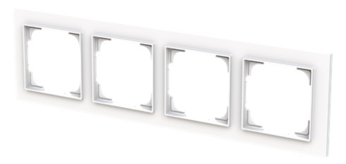 1St. Busch-Jaeger 1724-44G Abdeckrahmen 4-fach studioweiß - Busch-art linear® studioweiß 2CKA001754A4861
